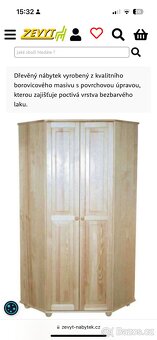 2x rohova satni skrin - masiv borovice - 4
