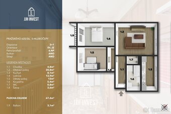 3+1 na Barrandově: světlý byt připravený na vaši rekonstrukc - 4