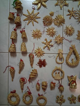 Slaměné vánoční ozdoby - cca 50 ks - 4