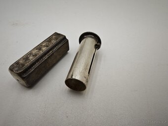 Starý Stříbrný obal na rtěnku. 26g - 4
