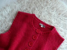 svetrová pletená vesta, vlna merino, mohér - 4