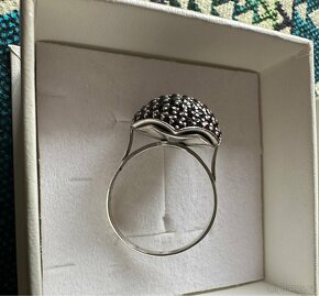 Česky granát - stříbro prsten, punc 925 velká velikost - 4