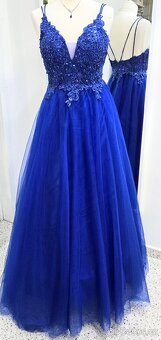 NOVÉ plesové šaty KRÁLOVSKY MODRÉ - 4