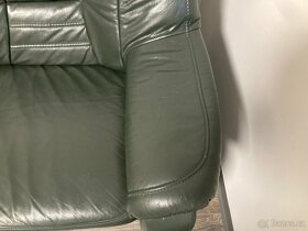 Kožená sedačka zelená - 4