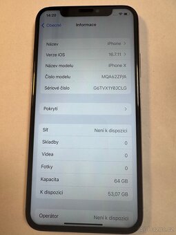 Apple iPhone X 64gb kondice baterie 100% s kabelem Cena 31 - 4