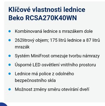 Lednice Beko RCSA270K40WN - 4