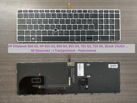 Klávesnice: HP 850 840 G1 G2// 850 855 G3 G4 Zbook 15UG3 - 4