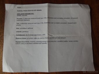 Prodám dámské hodinky zn. Citizen Stiletto - 4