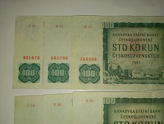 BANKOVKY 100 KČS 1961, VŠECHNY VYDANÉ SÉRIE - 4