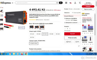 Střídač 36V na 230V, jmenovitý trvalý výkon 2200W - 4