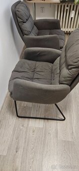 Čalouněná křesla – 2 ks, tmavě šedá - 4