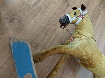 Starý houpací kůň koník - hračka retro vintage velice pěkný - 4