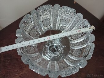 Broušená mísa na stopce - 4