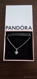 Stříbrný náhrdelník  PANDORA motiv  Srdce - 4