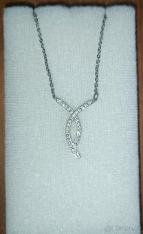 Stříbrný náhrdelník s přívěskem s krystaly Swarovski - 4