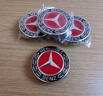 Středové krytky Mercedes 75mm černé modré červené pokličky - 4