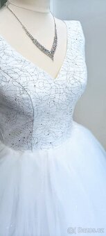 S-M NOVÉ TŘPYTIVÉ svatební šaty GLITTER - 4