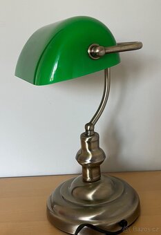 Stolní lampa v bankéřském stylu, zelená - 4