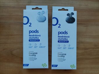 Nová bezdrátová sluchátka O2 pods + box + kabel, bílá barva - 4
