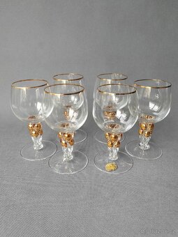 Nádherná sada skleniček na vino Zlatá Zuzana 1956-1960 - 4
