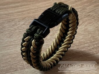 PARACORD náramek (18 cm) bronze - oliv - 4