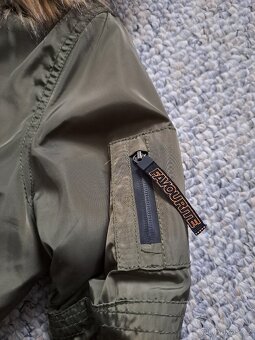 Crosswind - Zimní lesklá khaki bunda s kapucí vel.L - 4