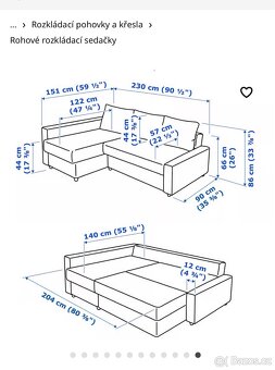 Rozkládací pohovka do L IKEA FRIHETEN - 4