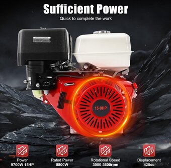15HP 420CC benzínový 4T průmyslový benzínový motor - 4