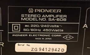 PIONEER ZESILOVAČ SA 608 + TUNER TX 608 (ROK 1979) SUPER STA - 4