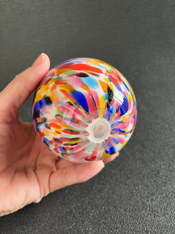 Stolní dekorace Vejce 13.5 cm, brokové foukané sklo - 4