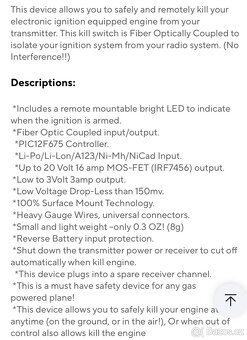 Kill switch (dálkové vypnutí) RC benzinových motorů - 4