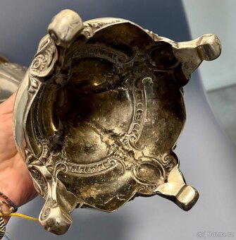 Nádherný starožitný AG STŘÍBRNÝ OBROVSKÝ SVÍCEN 800/1000 286 - 4