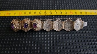 Starožitný náramek s ametysty - 4