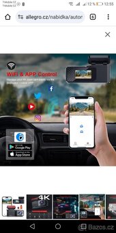 automobilová Dash Cam Q23 4K WiFi Dashcam s 64GB SD kartou - 4