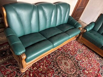 Dubová rustikální kožená sedací souprava 3+2+1,3332 - 4