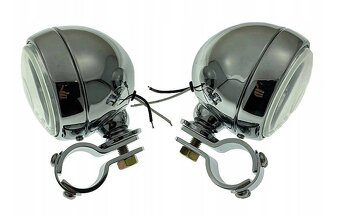 Chrom přídavná světla chopper,cruiser na padací rám.EU homol - 4
