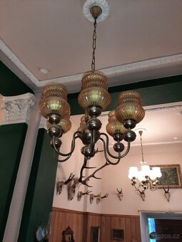 krásný starý šestiramenný lustr - 4