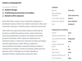 šatní skříň IDEA ID -01, 3 dveřová - 4