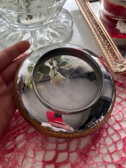 Vintage postříbřená váza Rose bowl - 4