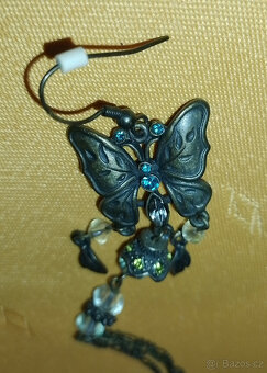 Náušnice vysací  kov.korálky - 4