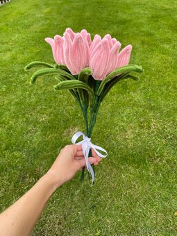 Kytice tulipánů z chlupatých drátků - 4