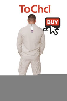 ADREXX Pánský set béžové cargo kalhoty a košile S, M, L, XL - 4
