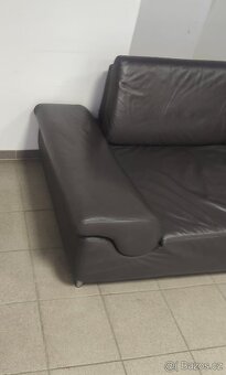 Kožená rohová sedací souprava - TOP STAV - 4