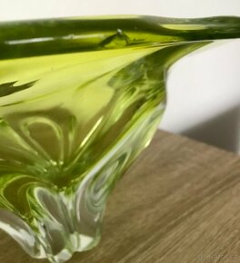 starožitná mísa hutní sklo Josefa Hospodka sklárna Chřibská - 4