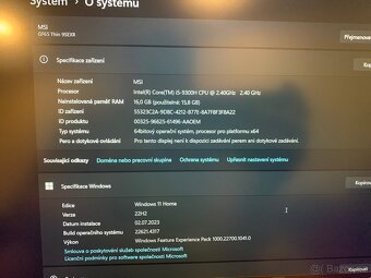 Notebook herní MŠI GF65 thin rtx 2060 - 4