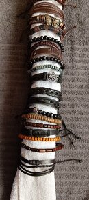 Kožený náramek pletený korálky komponenty - 4