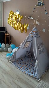 Dětský stan Teepee Stavební stroje - 4