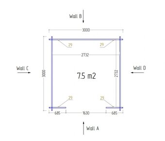 zahradní domek Mara TP 300 x 300 cm, 34 mm - 4