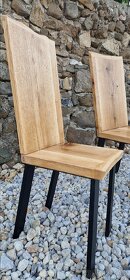 Masivní dubové židle k jídelnímu stolu - 4