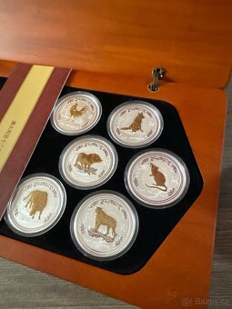 Kompletní serie 1 Lunar I 12x stříbrné mince 1oz GILDED - 4